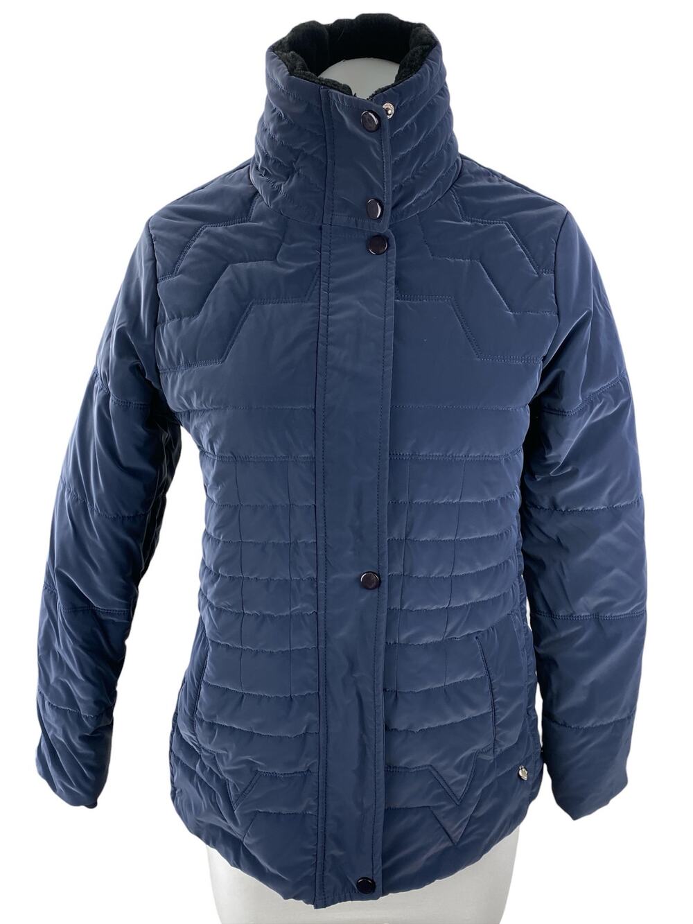 Monte Carlo Women's Navy Blue Long Sleeve Puffer Quilter Coat Jacket Size M